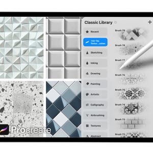150 Tile Texture Brushes for Procreate – Ceramic, Mosaic, Pattern ...
