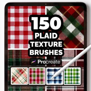 150 rutiga texturpenslar för Procreate – Tartan, rutiga och tygmönster, textilpensel