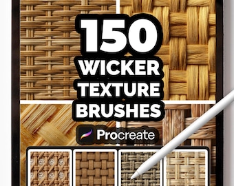 150 Wicker Texture Brushes for Procreate – Rattan, Weave, Basket & Natural Pattern Brush Set for Digital Art and Illustration