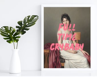 Sad Girl Digital Poster, My Year of Rest & Relaxation Wall Print, Ottessa Moshfegh Inspired