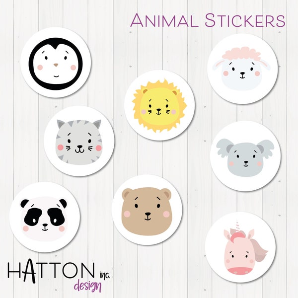 Multi Design Animal Cartoon/Hand Drawn stickers - Sets of stickers, matte or gloss