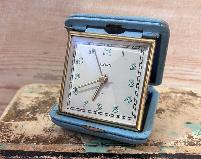 Florn Travel Alarm Clock Rare Teal Color Working Wind Up - Etsy