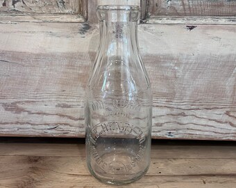 Vintage Glass Milk Bottle R. B. Henry Co. White Plains, New York One Quart