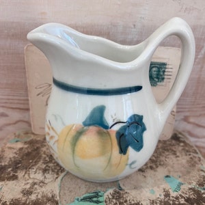 Creamer Fall Pumpkin & Grape Motif Vintage