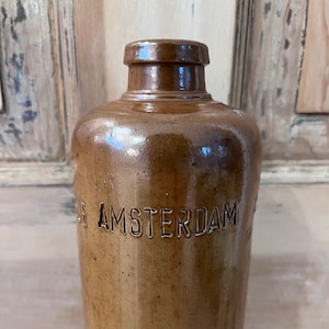 Tall Stoneware Bottle Erven Lucas Bols&#39;t Lootsje Amsterdam 3/4 Litre Liquor Bottle Holland