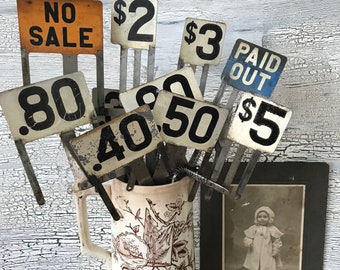 Cash Register Numbers Vintage Flags Salvaged Chippy Shabby Chic Farmhouse Decor Industrial