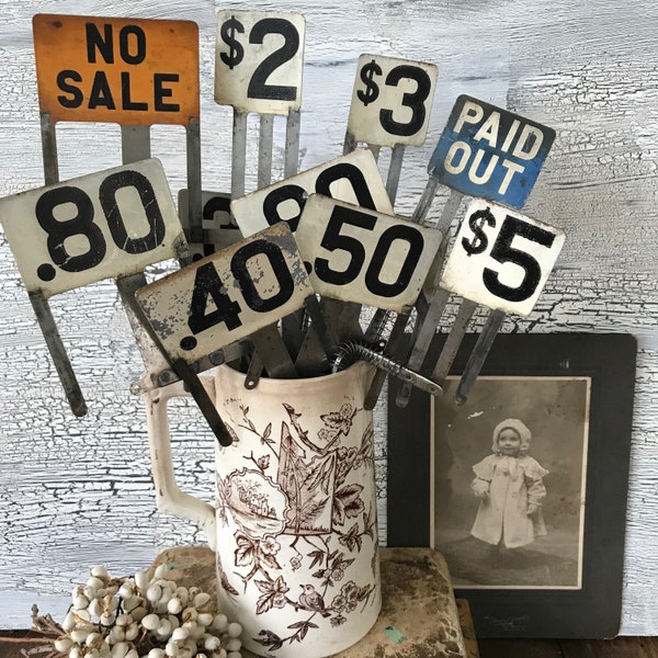 Cash Register Numbers Vintage Flags Salvaged Chippy Shabby Chic Farmhouse Decor Industrial