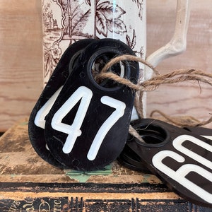 Black Cow Tag Livestock Number