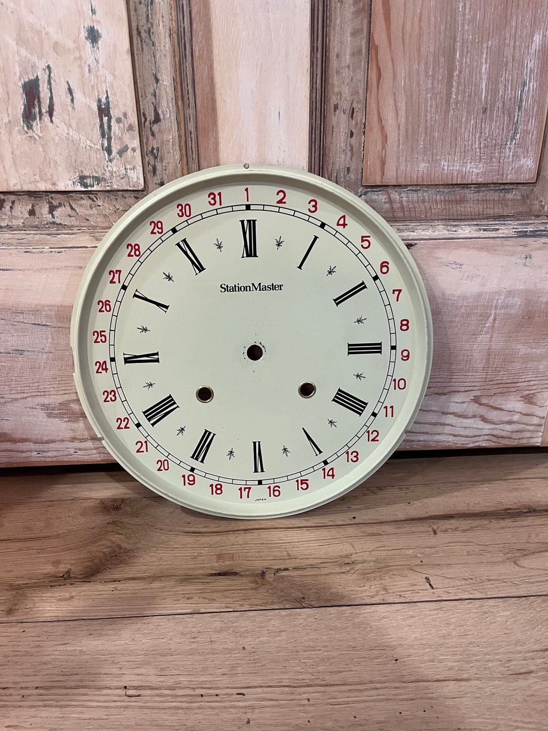 Large Metal Clock Face Salvaged 10.5 Dial Japan Etsy