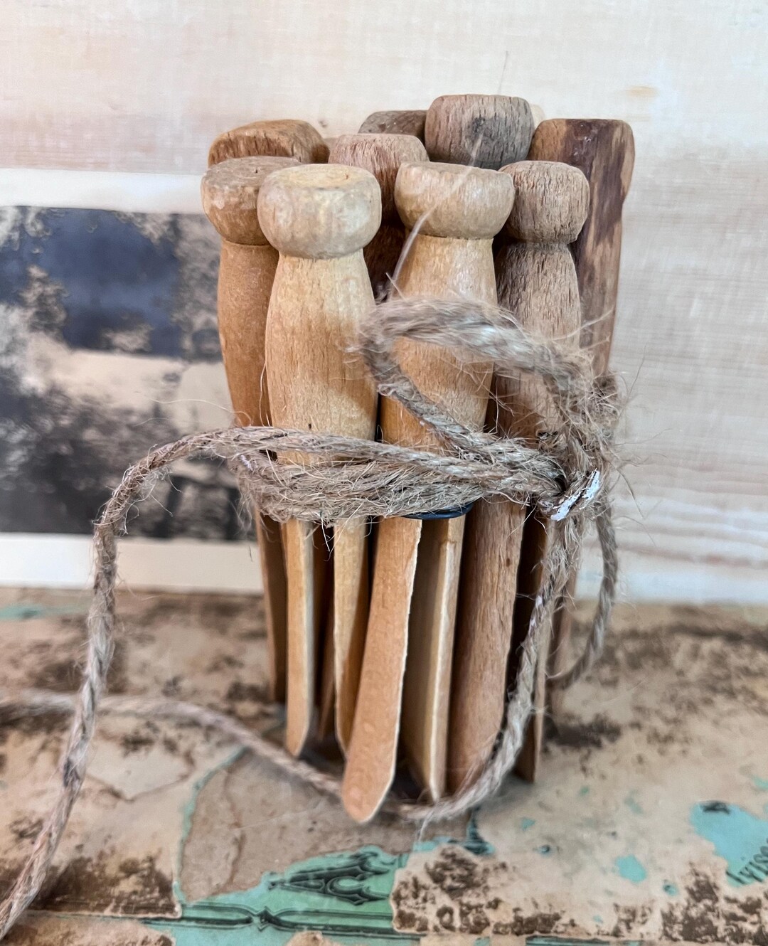 12 Vintage Wooden Clothespins Bundle - Etsy