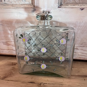 Hand-painted Casafina Glass Bottle - Made in Portugal