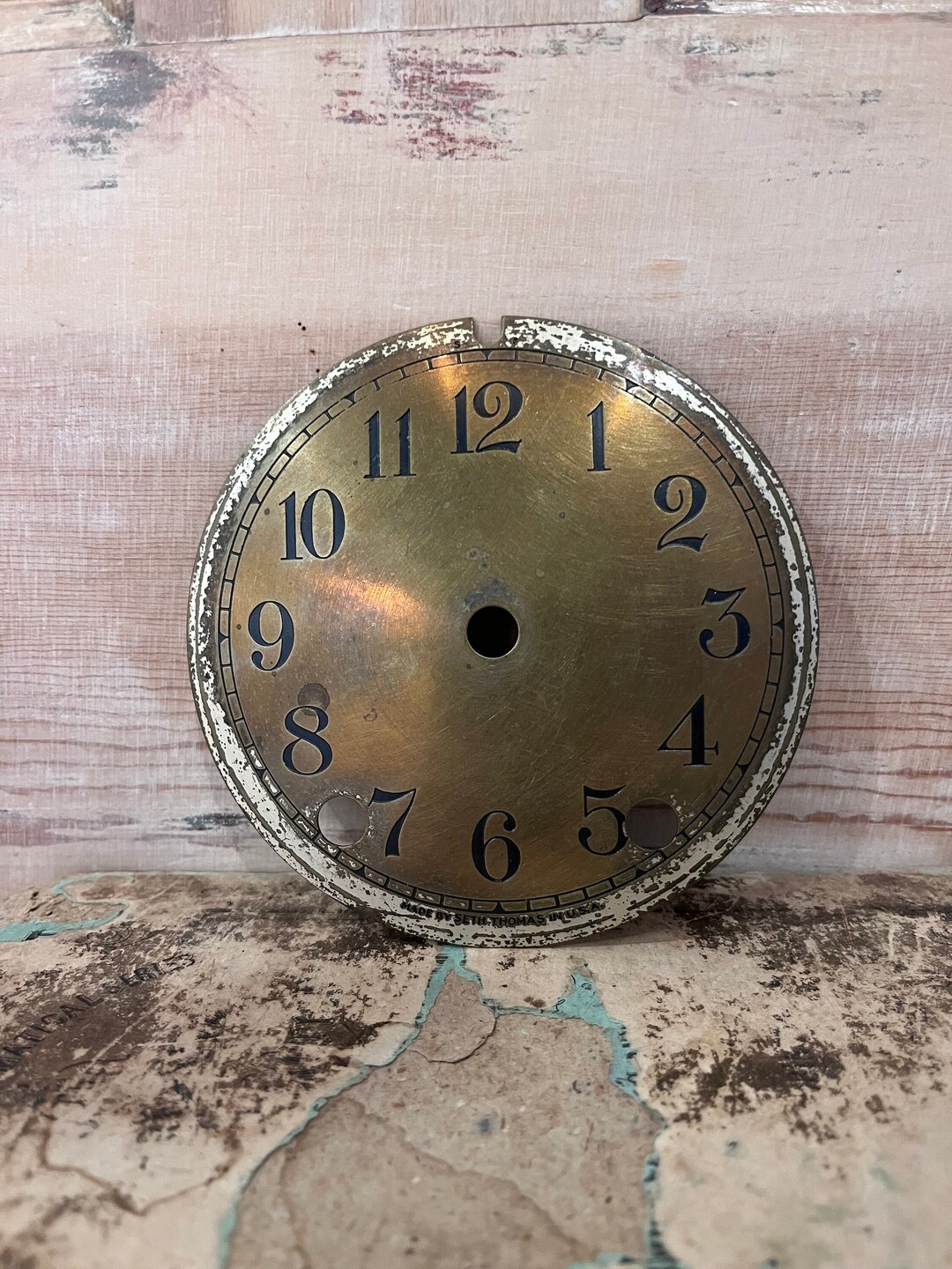 Brass Clock Face Vintage Worn Clock Part - Etsy