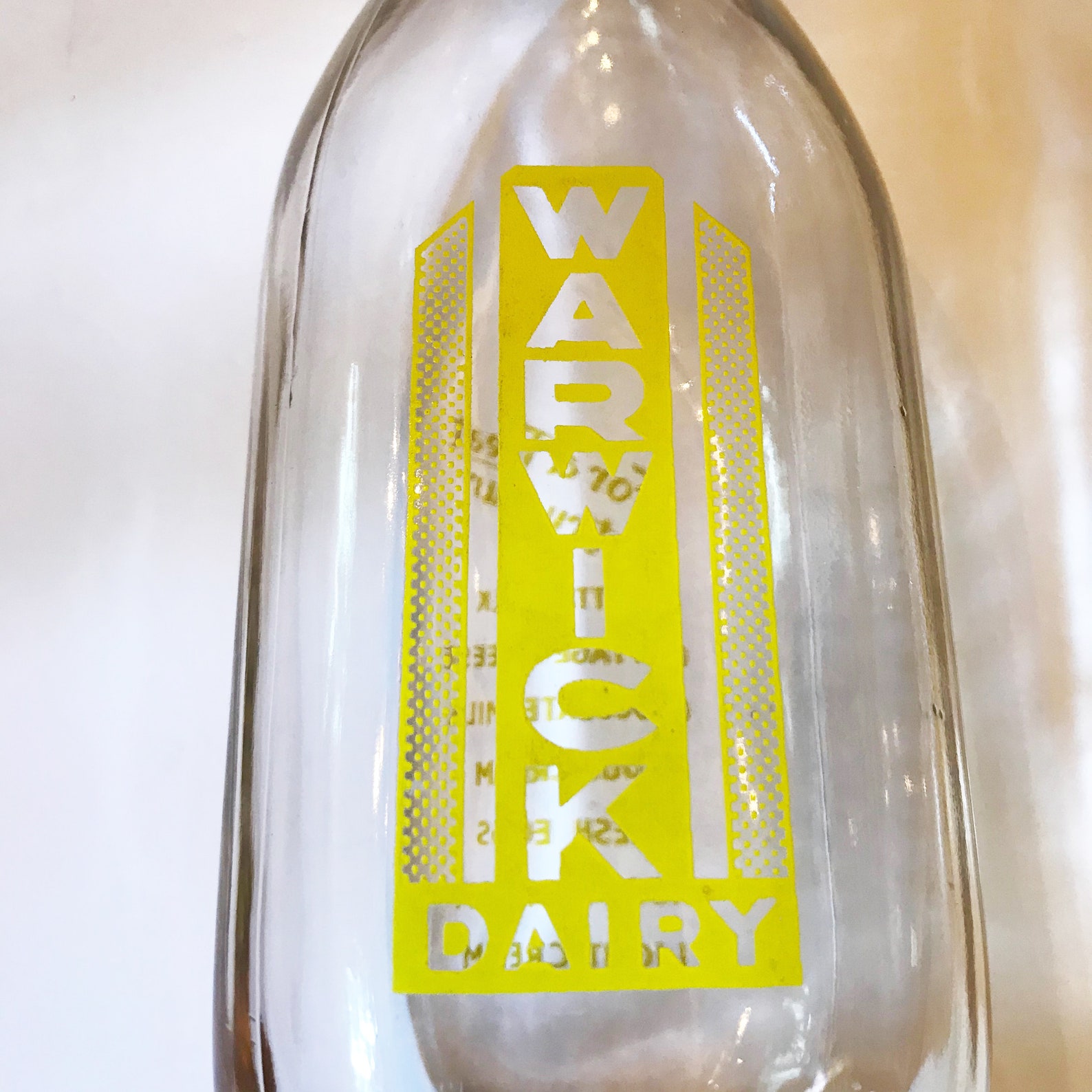 Vintage Milk Bottle Warwick Dairy New York Etsy