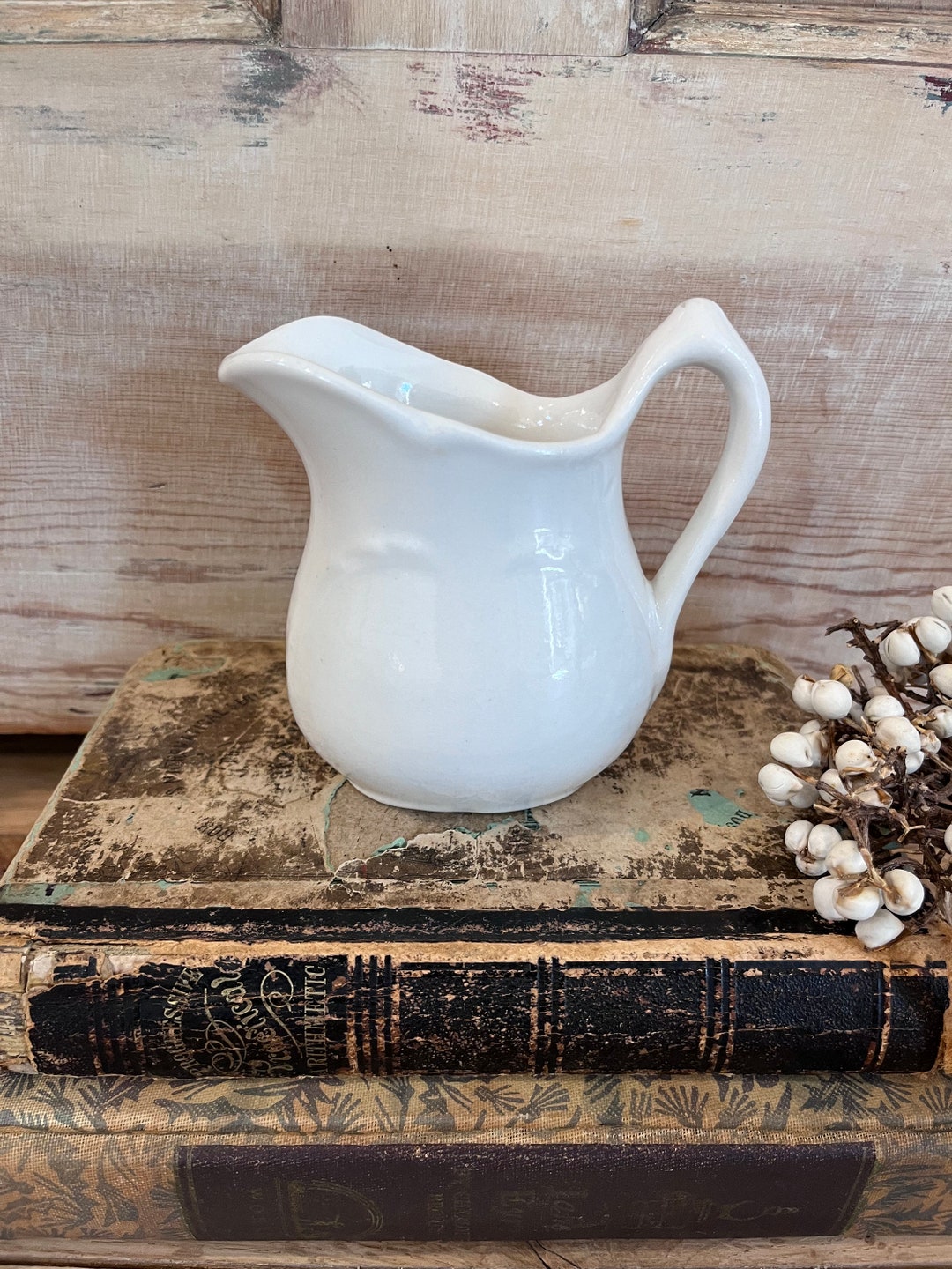 Small White Creamer Pitcher Restaurant Ware Etsy