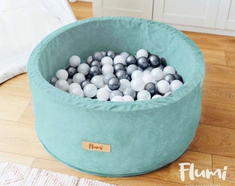 Ball Pit with personalization + 200 Balls - Handmade Ball pool for kids | Baby Blue