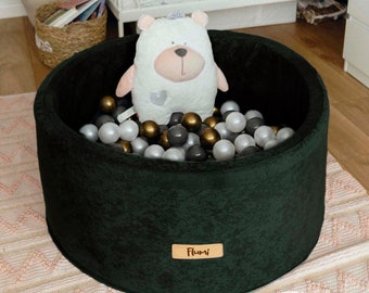 Ball Pit +200 balls, Personalized ball pit, custom ball pit, Handmade Ball pool for kids | Dark green