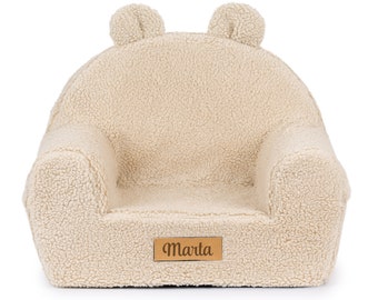 Asiento de espuma para niños, grabado para habitación de niños, silla para niños pequeños, sillón para niños, decoración ligera hecha a mano para sala de juegos, peluche