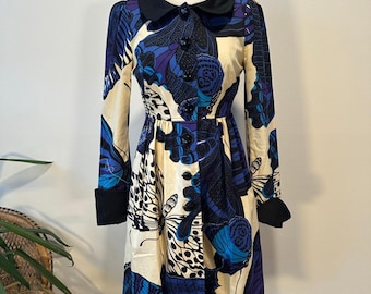 Rare Y2K Betsey Johnson Butterfly Print Coat Dress | Size 6