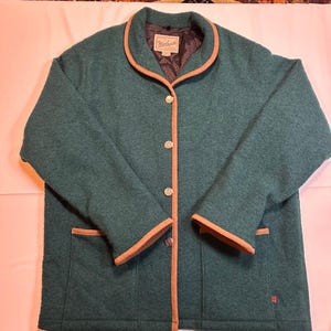 Vintage 80s Woolrich Wool Chore Coat | Forest Green USA Made Barn Workwear XL