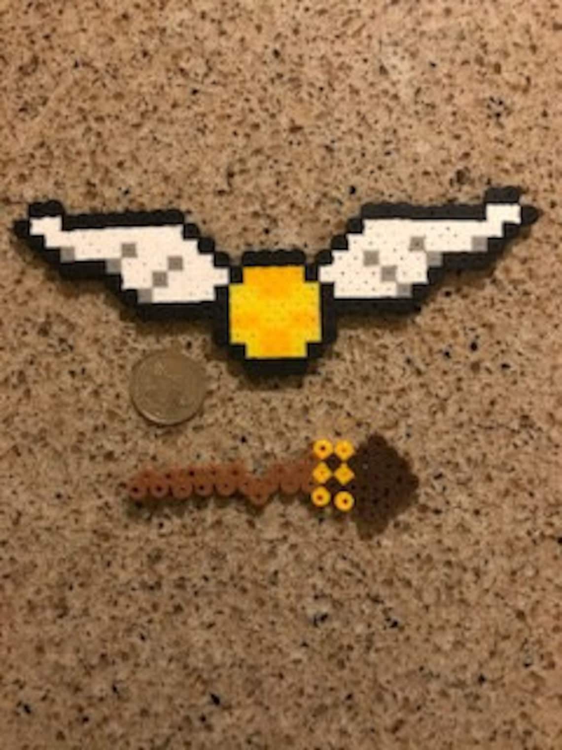 Harry Potter Perler Beads Golden Snitch and Broom Etsy
