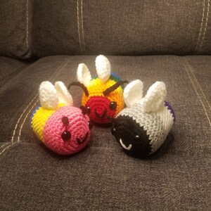 Crochet LGBTQ+ Flag Bees