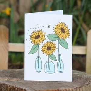 Carte de salutation de tournesol avec l’enveloppe. Une carte de vœux unique et originale.