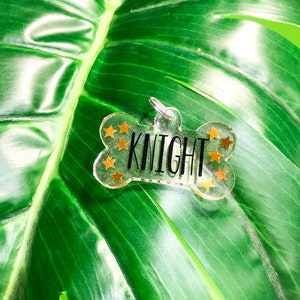 Simple Gold Star Custom Resin Dog Tag