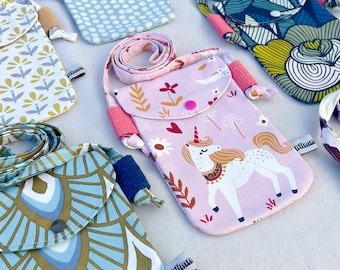 Printed Phone Bag with Pocket: Handmade Smartphone Purse
