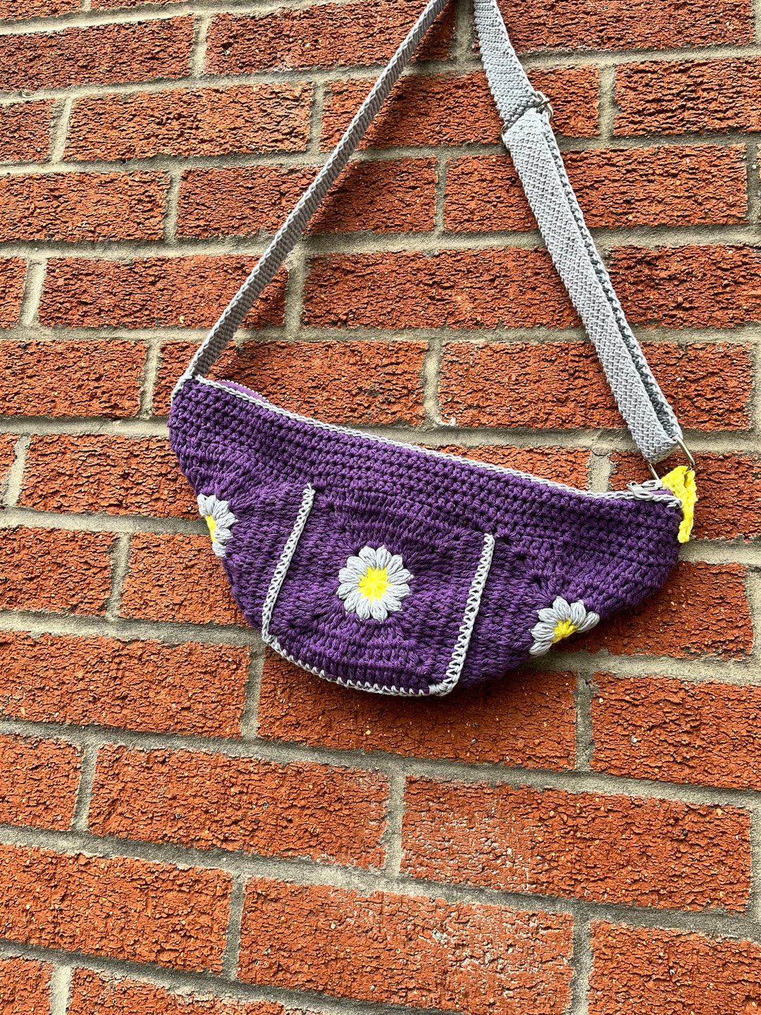 Hand Crochet Bum Bag Crochet Waist Bag Crochet Belly Bag Etsy