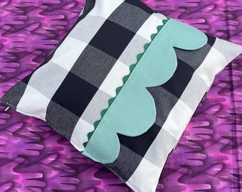 Handmade Retro Style Checked Cushion Cover