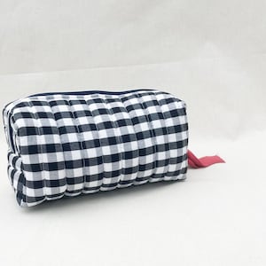 Quilted Box Pouches, Printed Makeup Bags, Large Handmade Toiletry Bags, Cotton Wash Bags