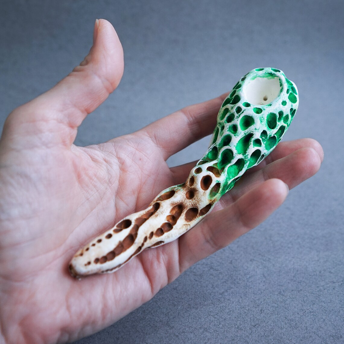Ceramic Fantasy Handmade Pipe/ Unique Clay Smoking Pipe/ Cute Etsy