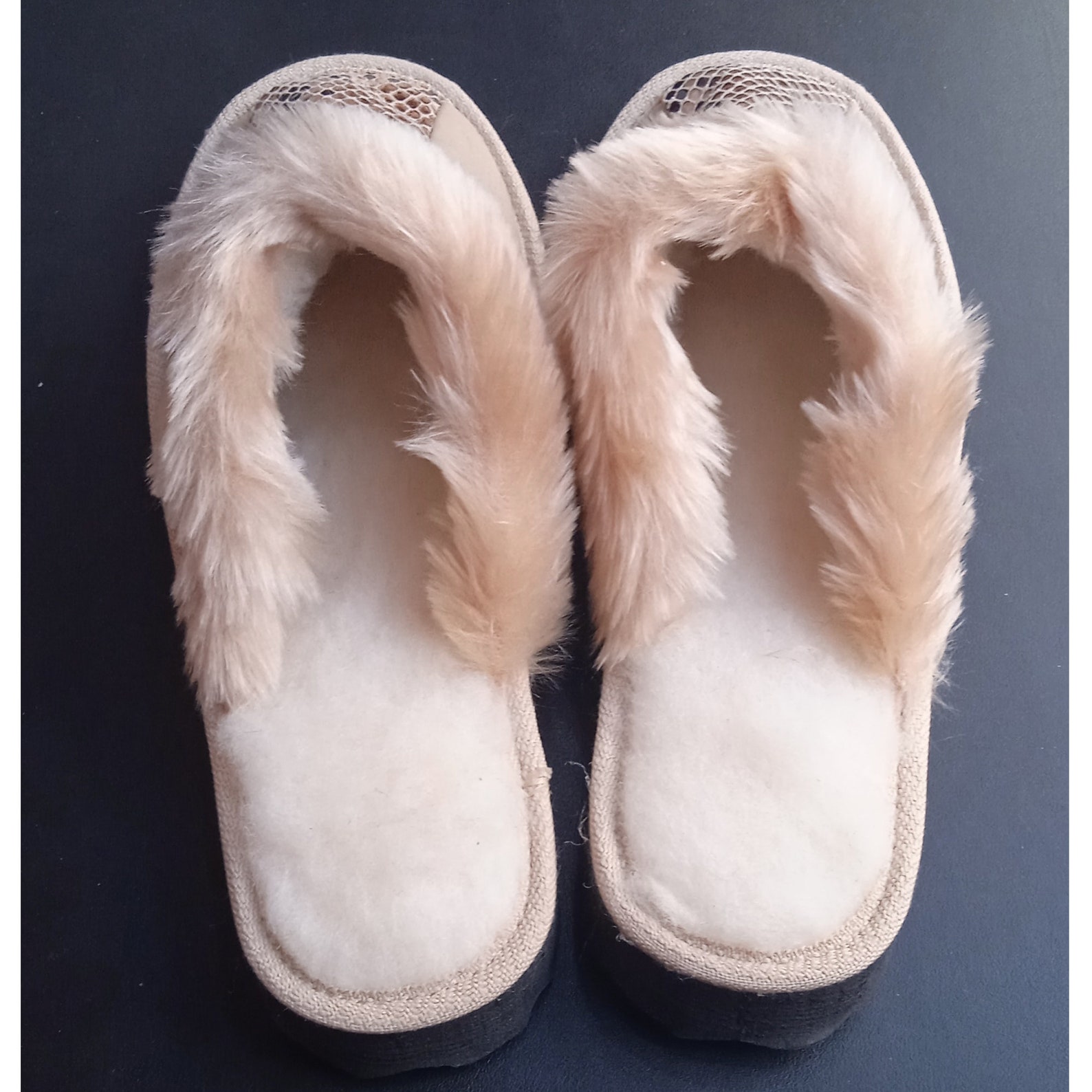 Snake slippers fur slippers sheepskin women slippers | Etsy