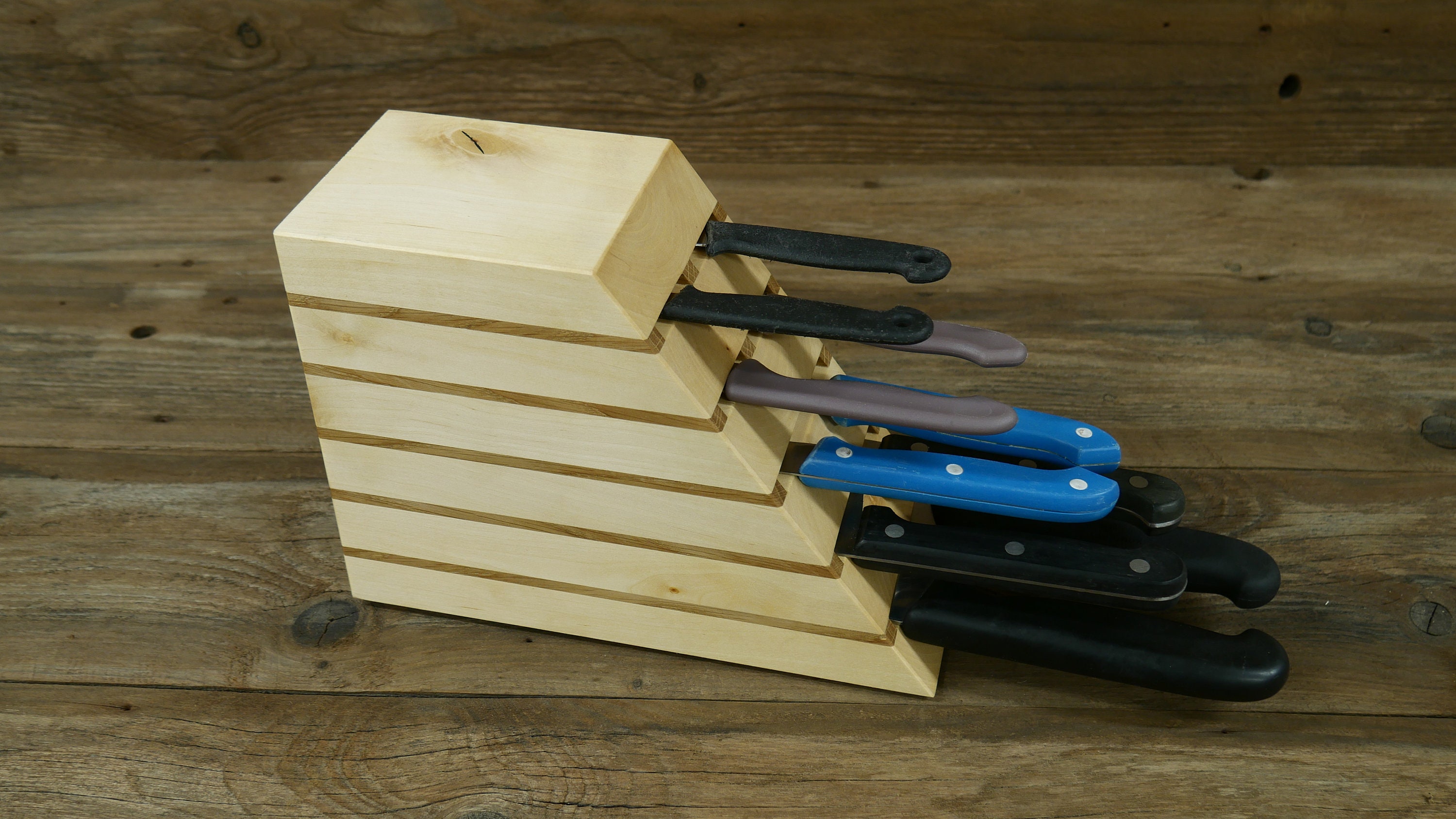 Wooden Knife block knife stand knife display usable 3 ways Etsy