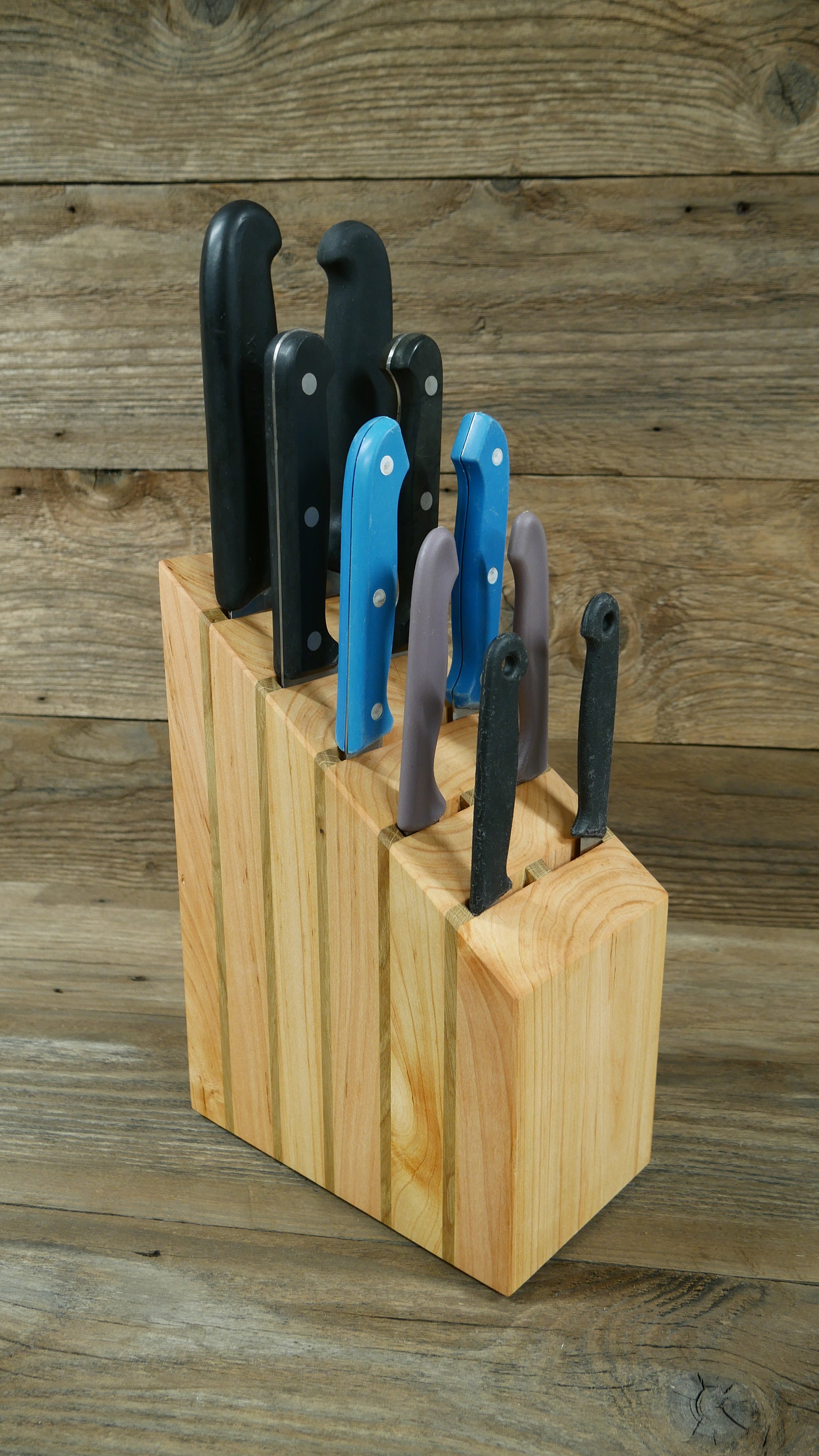 Wooden Knife block knife stand knife display usable 3 ways Etsy