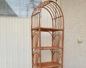 68 inches arched rattan shelf, arched wicker shelf, rattan bookcase, wicker cabinet wicker shelf, wicker plant stand, wicker patio furniture