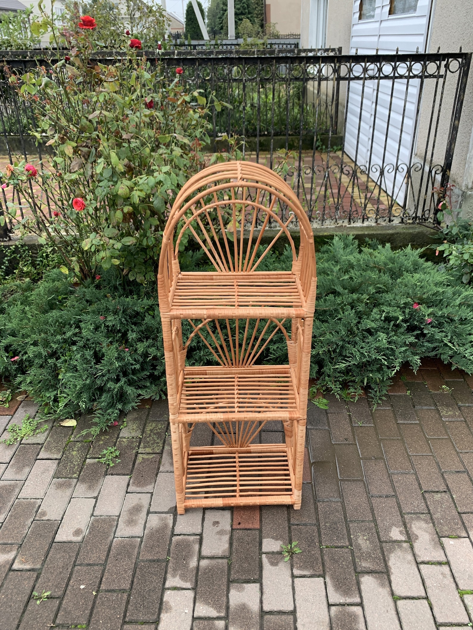 Arched Wicker Shelf Arched Rattan Shelf Boho Boho Etsy