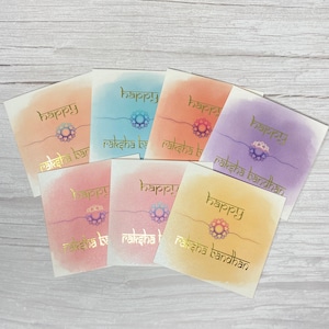 Glückliche Raksha Bandhan Karte | Multipack | 7er Pack | Aquarell Design