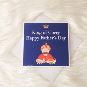 carte de fête des pères roi du curry | Carte pour lui | papa | Beau-père | Asie du Sud | Carte Desi