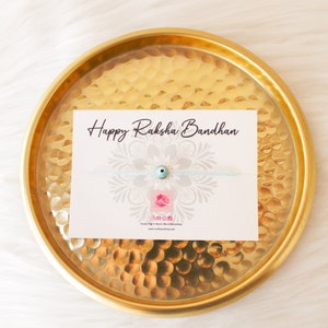 Vergoldeter Nazar, Schutz vor dem Bösen, Handgefertigter Baumwoll-Rakri - Multipack - Rakhi Rakhar Raksha Bandhan-Faden Armband, Geschwister