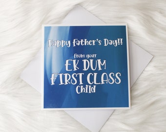 Ek Dum First Class Father's Day Card | Card for him | Dad Card | Stepdad | South Asian | Desi Card