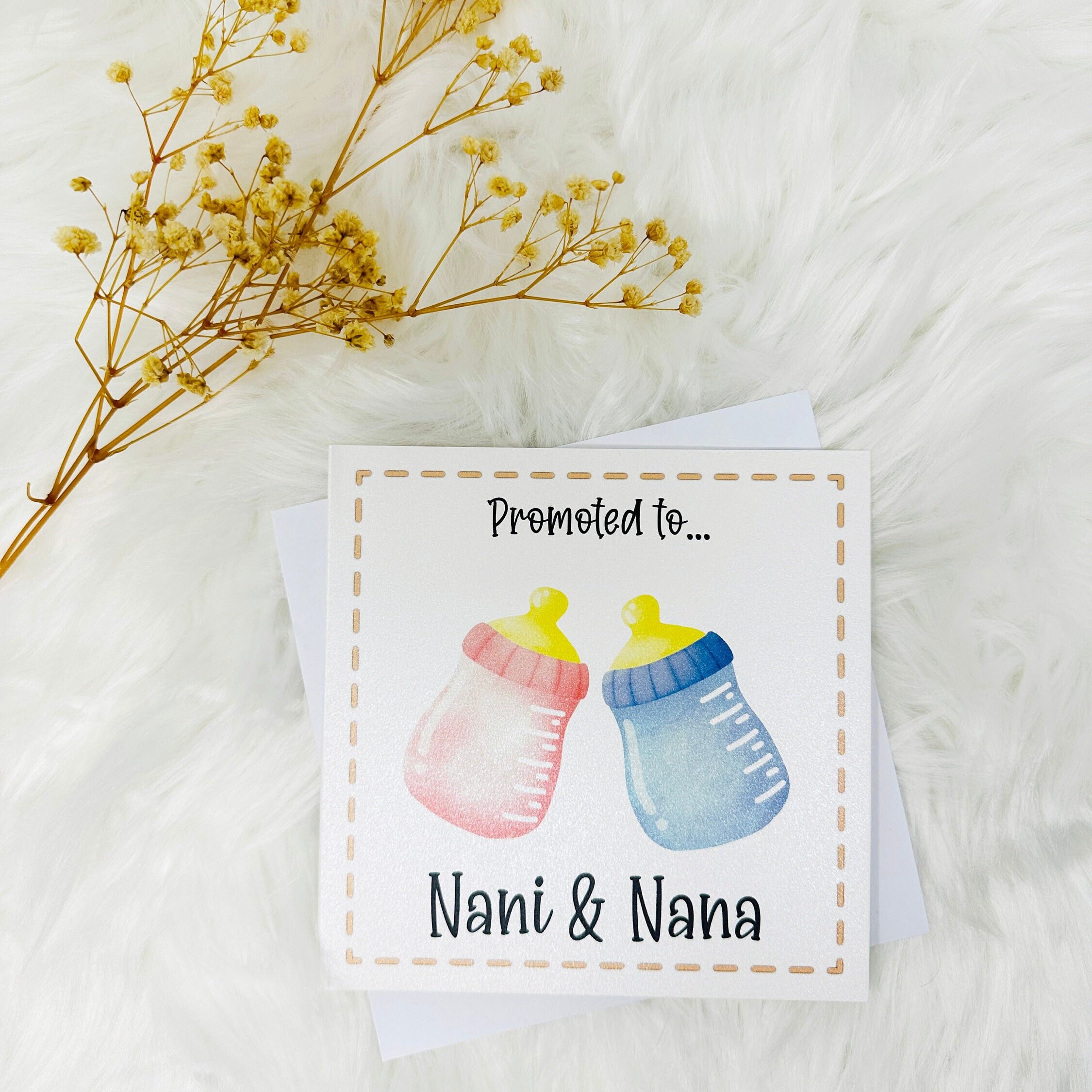 Promoted to Nani and Nana New Baby Card Baby Announcement card  Congratulations on becoming Grandparents South Asian Desi