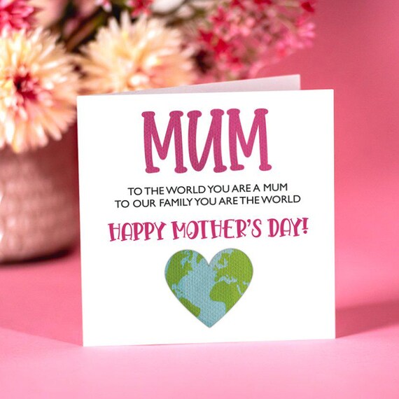To the World you are a Mum To our Family you are the World Mother's Day Card