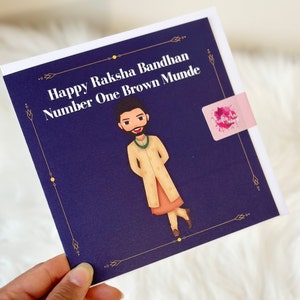 Happy Raksha Bandhan Number One Brown Munde | Einzelkarte | 4er Pack | 5er Pack | 6er Pack | Mehrfachpack