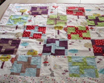 Unikat Patchworkdecke, Steppdecke, Babydecke, Babyquilt