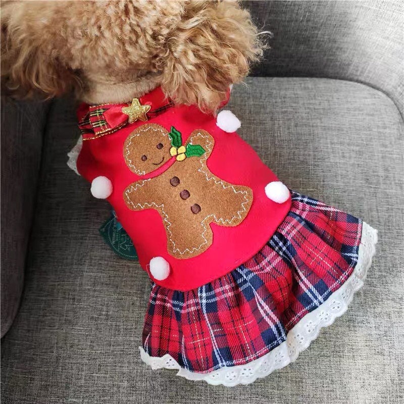Merry Christmas Warm Dog Dress Pet Party dress Xmas Girl Etsy