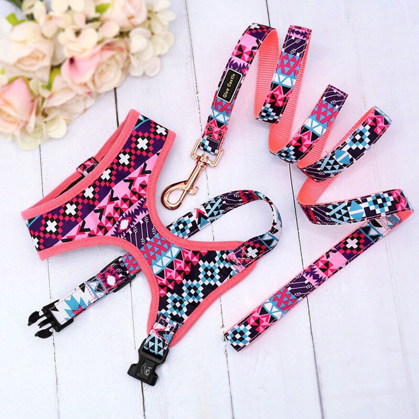 Spring Summer Cute Dog Harness Dog Chest Harness Set Cute Etsy