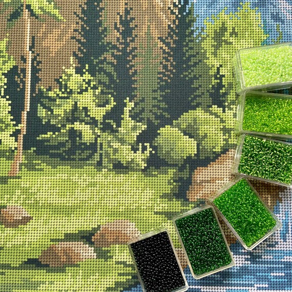 フルカバービーズクロスステッチ画像キット、大きなビーズ刺繍キット