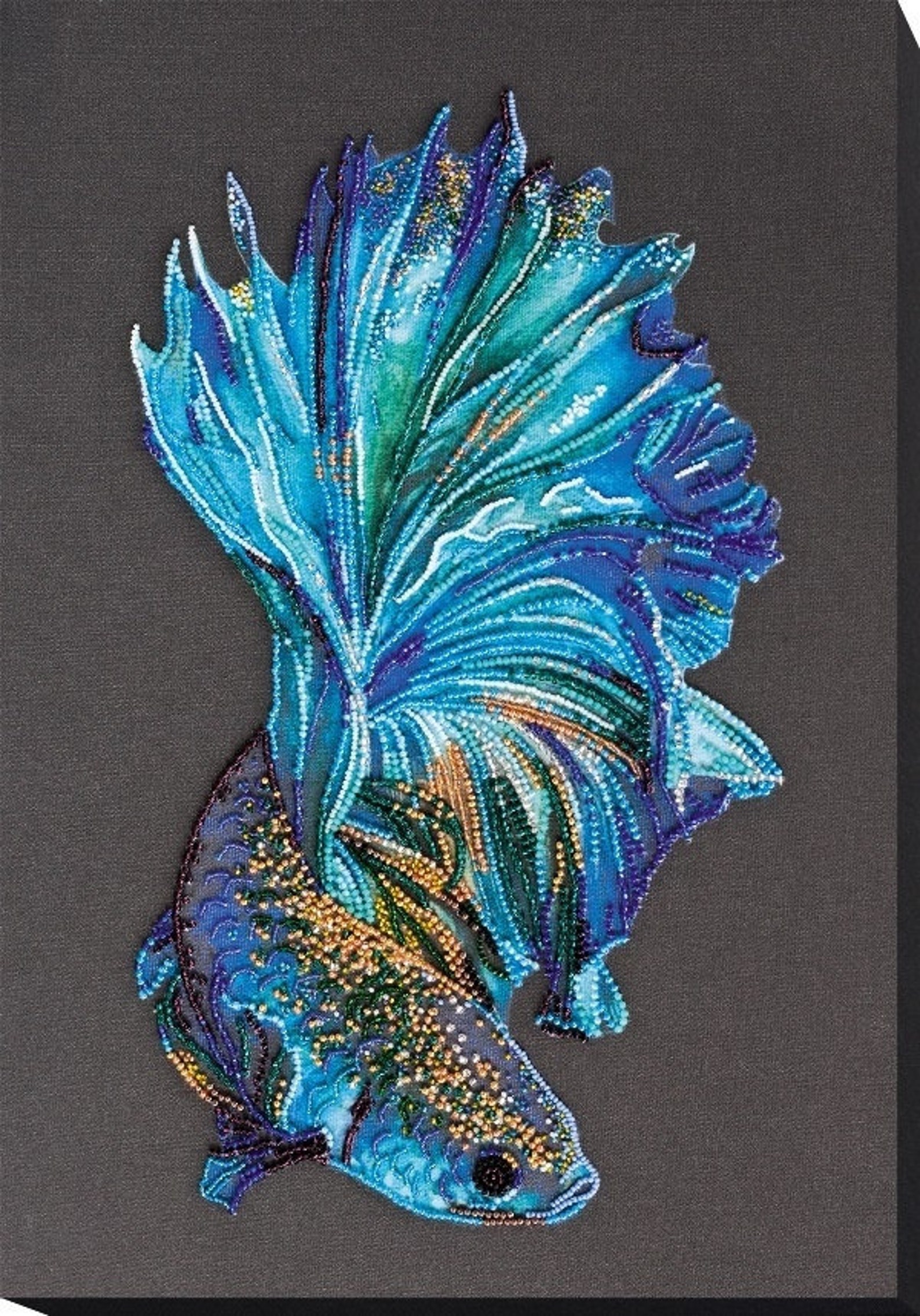 Full DIY Bead Embroidery Kit Fish Easy Embroidery Beaded - Etsy