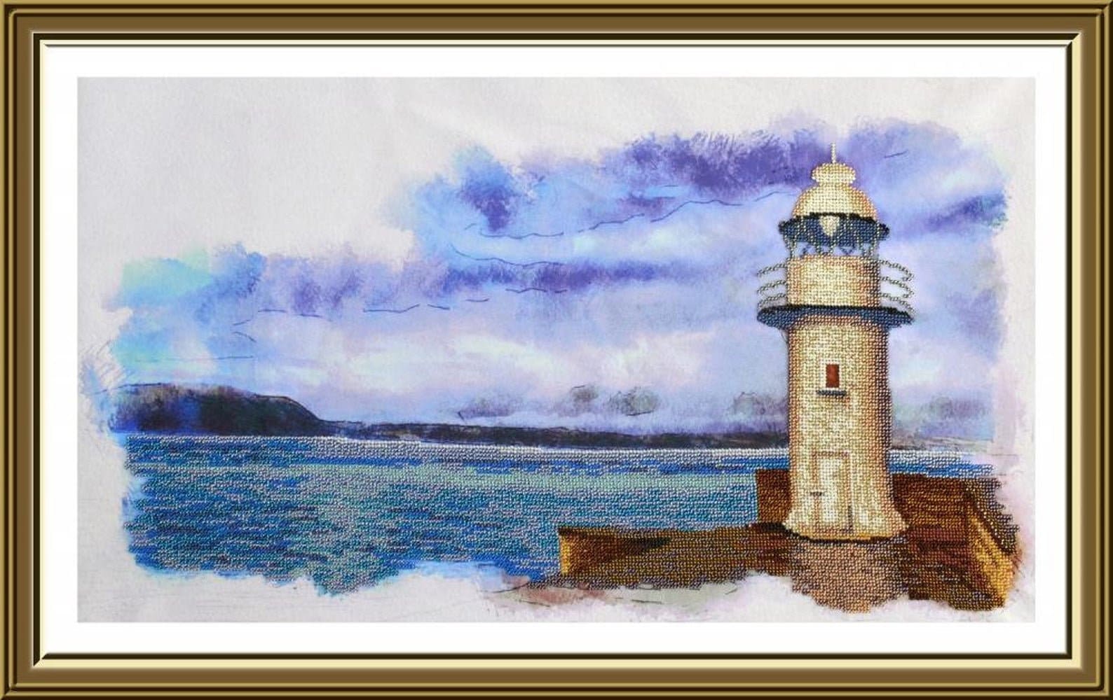 Full Bead embroidery kit lighthouse Large landscape beaded Etsy
